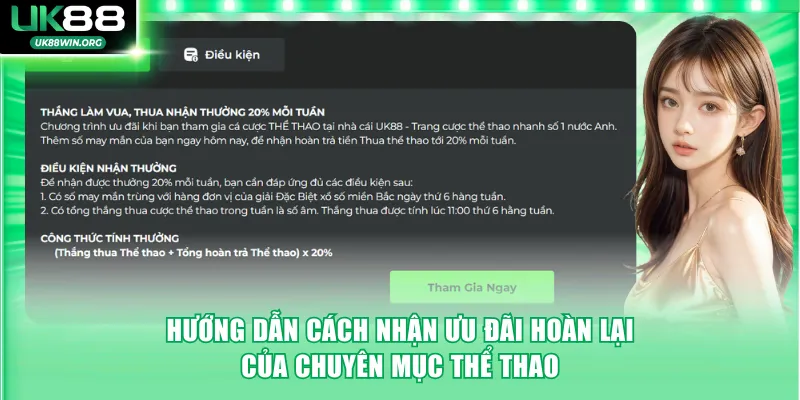 Hướng dẫn cách nhận ưu đãi hoàn lại của chuyên mục thể thao